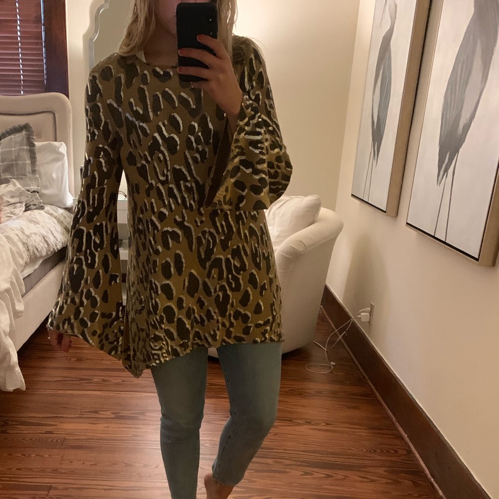 Show me your mumu leopard metallic tunic